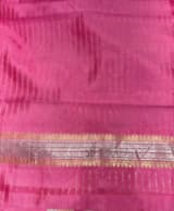 Rose Pink Poona Silk Saree with Mashru Open Border