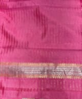 Rose Pink Poona Silk Saree with Mashru Open Border