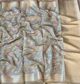 Earthy Tone Banarasi Chiniya Silk 3-pc Suit set : SS62J18