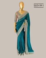Peacock Blue DesignerOrganza saree SS50248