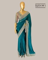 Peacock Blue DesignerOrganza saree SS50248