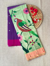 Violet Pure Paithani lehanga : S62F133