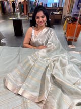 Mint Blue Handloom Tissue Saree