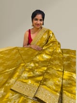 Olive Mustard Designer Banarasi Silk Saree SS50580