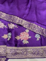 Purple Mashru Banaras with embroidery SS5014