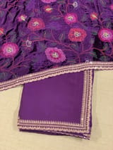 Brinjal Satin Saree
