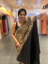 Black Banarasi Brocade Katan silk Saree : S62124