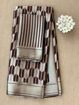 Coffee Brown Banarasi chinia brocade saree SS5090
