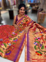 Pure Handloom Allover Tissue Pythani Saree