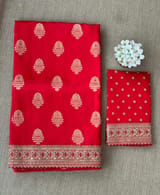 Red Designer Banarasi Silk Saree