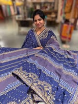 Royal Blue Kareena Inspired Gorgette Saree with allover mirrors SS5041