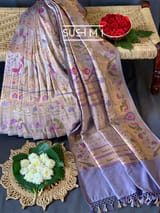 Lilac Banarasi paithani Ektara Tissue Saree : D62F003