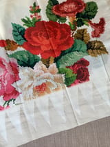 Half white Designer printed kanchi soft silk saree with temple border SS50370