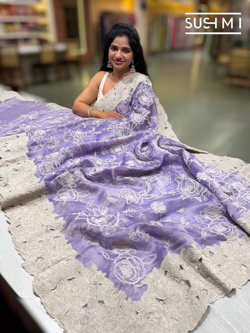 LilacDesigner Tissue with embroidery