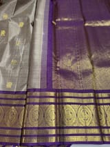 English Grey Vintage kanchi checks  saree SS50159