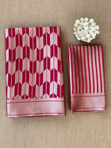 Ruby Pink Banarasi chinia brocade saree SS5093