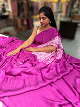 Majenta gajji silk saree with bandhini circular pallu SS50525