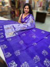 Purple Premium Handloom Designer Tissue saree with exquisite embroidery