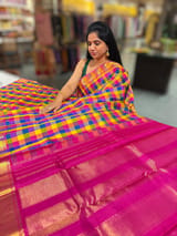 Multi color checks kanjeevaram saree SS50148