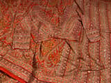 Orange Designer Printed Crepe Silk Saree