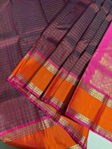 Winish Brown Kanchi vintage checks saree with Gap Border SS50173