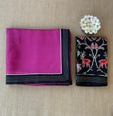 Plum Jamoon Organza Saree with embroidered blouse SS50274