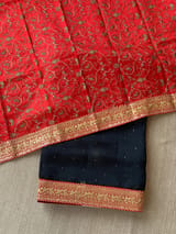 Black Organza with sabyasachi borders SS50275