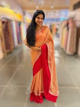 Red Crush Tissue Saree with Bandhini & Sabhya borders SS50399