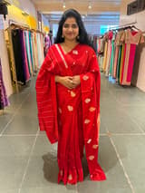Red Poona Silk Saree