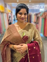 Kora tissue Saree with petite Point embroidery : S62101