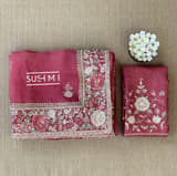 Brick Red Pure Organza Saree with heavy intricate Handwork DSCL044