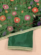 Forest Green crepe Silk Saree