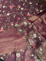Wine Pure Tissue Saree with embroidered border
