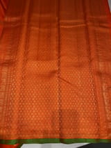 Orange Kanjeevaram Saree with vaira oosi stripes SS50149