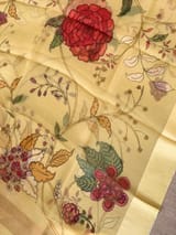 Pastel Yellow Banarasi Chiniya Silk 3-pc Suit set : SS62J08