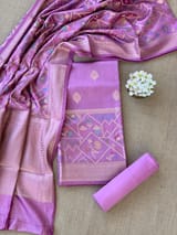 Lilac Pink Banarasi Chiniya Silk Suit set SS62J01