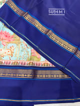 Powder Blue Pichwai Printed Kanjeevaram Silk Saree