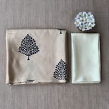 Beige Border less Designer printed kanchi silk saree with double color pallu SS50369