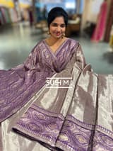 Lilac Fusion Banarasi Tissue Saree : S62109