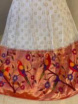 Chikankari & paithani fusion stitched lehanga : S62F139