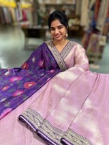 Lilac & Purple Combo Banarasi Tissue Brocade saree SS50217