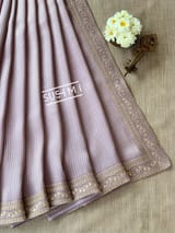 Lilac Banarasi tonchoi with pen kalamkari Blouse : D62F016