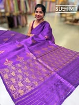 Brinjal Banarasi Handloom Dupion Rawsilk Saree : S62F102