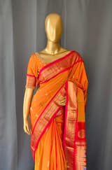Mustard Pure handloom yeola pythani Saree