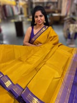 Mustard checks kanjeevaram saree SS50146