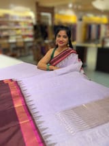 Ponduru Khadi Saree in 80’s Count with Kanchi Style borders