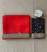 Red Organza with sabyasachi borders SS50276