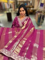 Wine kora tissue stripes saree SS50285