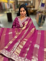 Wine kora tissue stripes saree SS50285