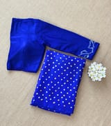 Royal Blue pure gajji silk bandhini Saree